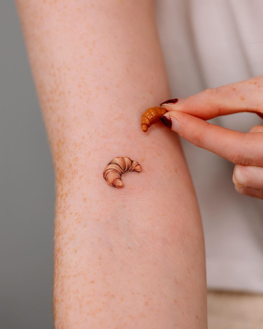 Stunning Realistic Croissant Tattoo on Skin Tattoo on skin