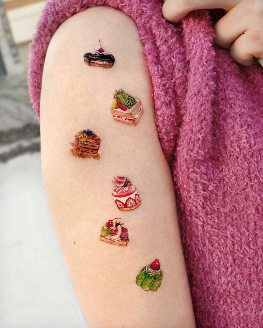 Deliciously Sweet Cupcake Tattoos on Display Tattoo on skin