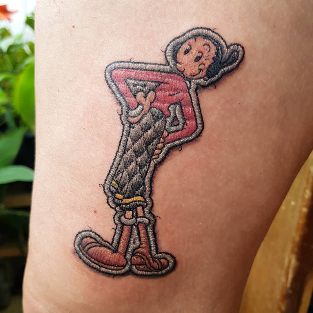 Oy, Popeye, There Goes Your Woman Tattoo, Cute Small Tattoos Tattoo on skin