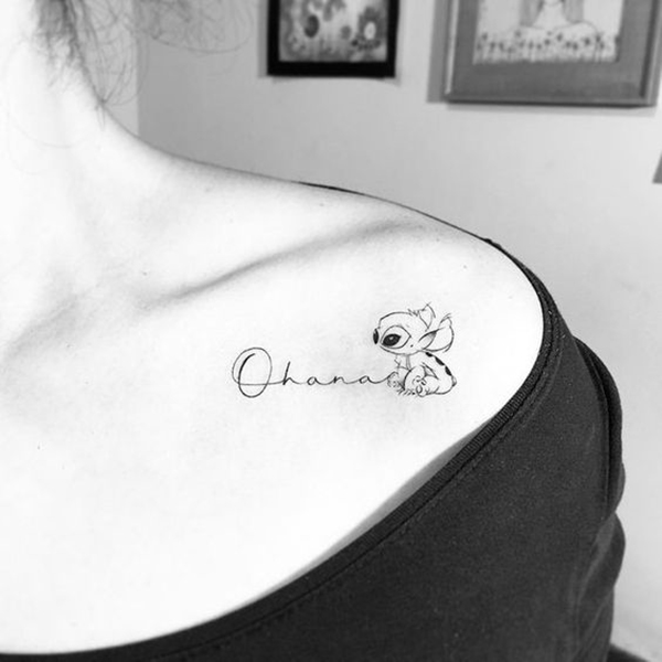 Remember Family with Stitch Small Tattoos Tattoo on skin