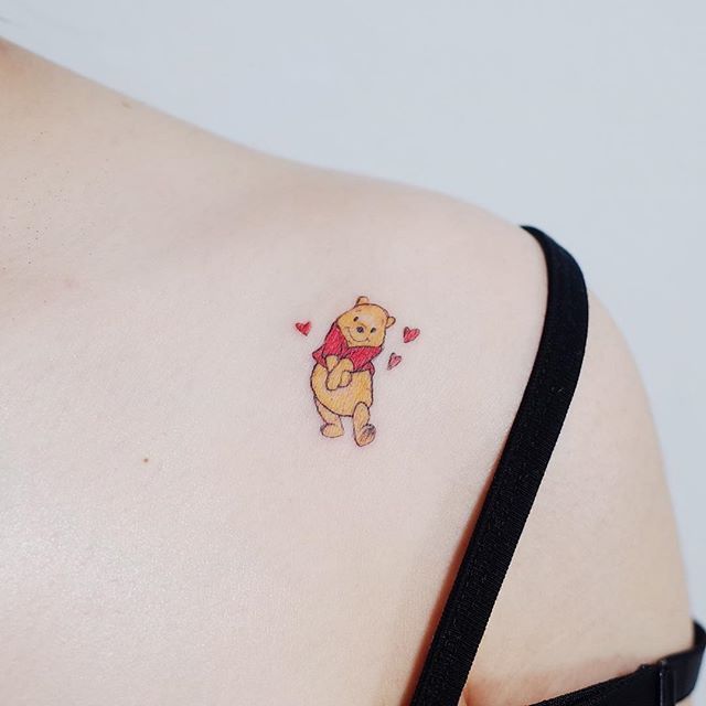 The Cutest Winnie the Pooh Small Tattoos Tattoo on skin