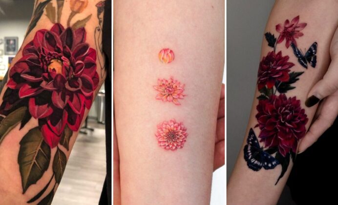 35+ Dahlia Tattoo Ideas Blooming With Symmetrical Botanical Elegance