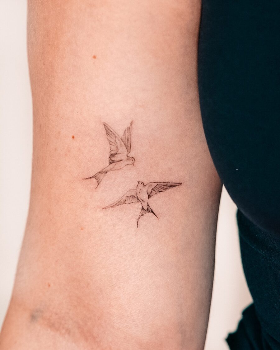 Beautiful Dainty Bird Tattoos on Skin Tattoo on skin