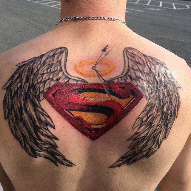 Beautiful Superman Angel Tattoos Design Dc Comic Tattoos Tattoo on skin