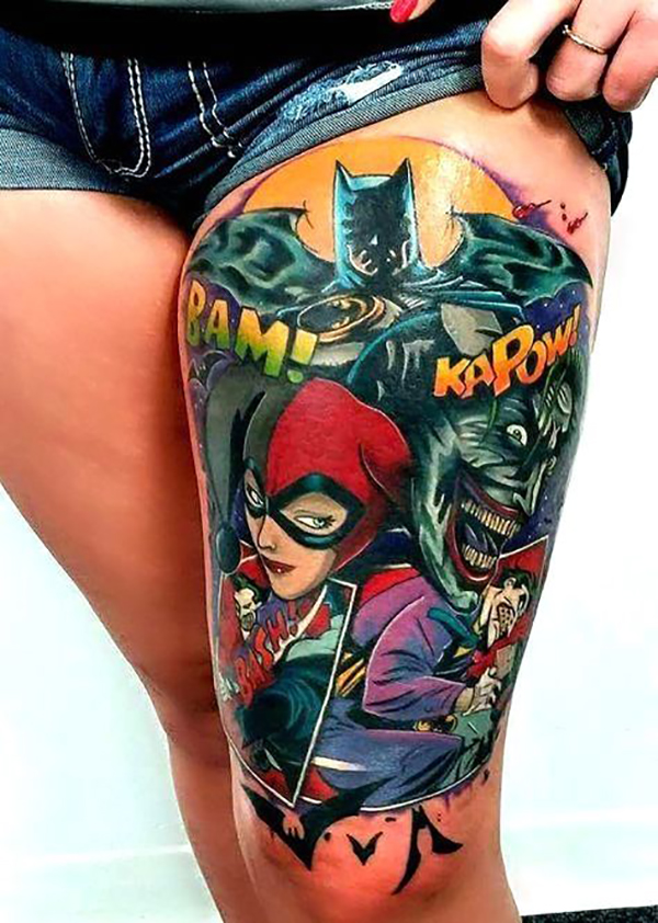 Classic Comic-Style Batman vs Joker Tattoos Dc Comic Tattoos Tattoo on skin