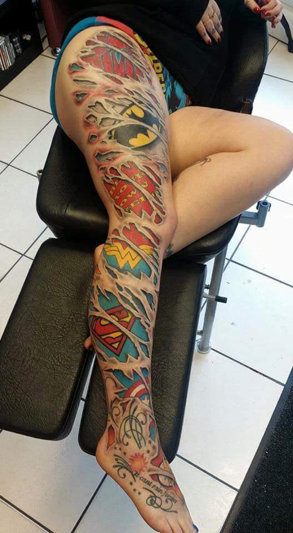 DC Comic Characters Ripping Through Skin Tattoos Logo Tattoos Tattoo on skin