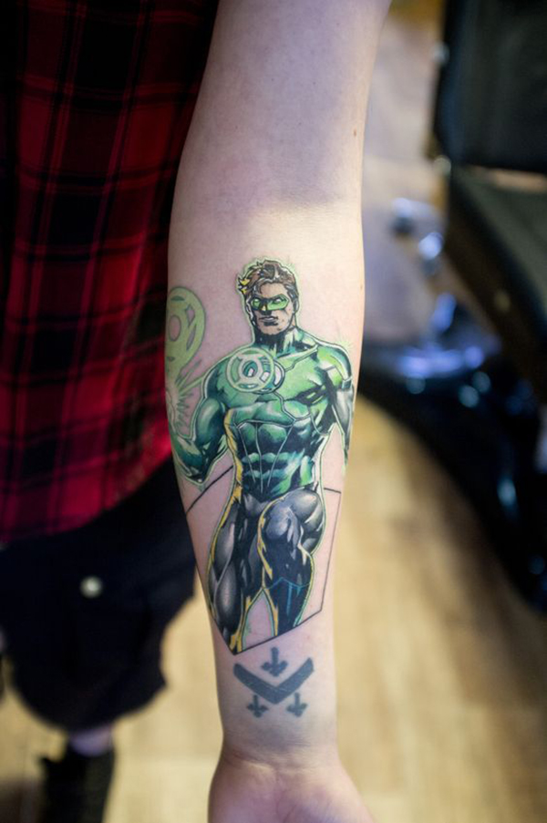 Dc Comics Comic-Style Green Lantern Tattoo Tattoo on skin