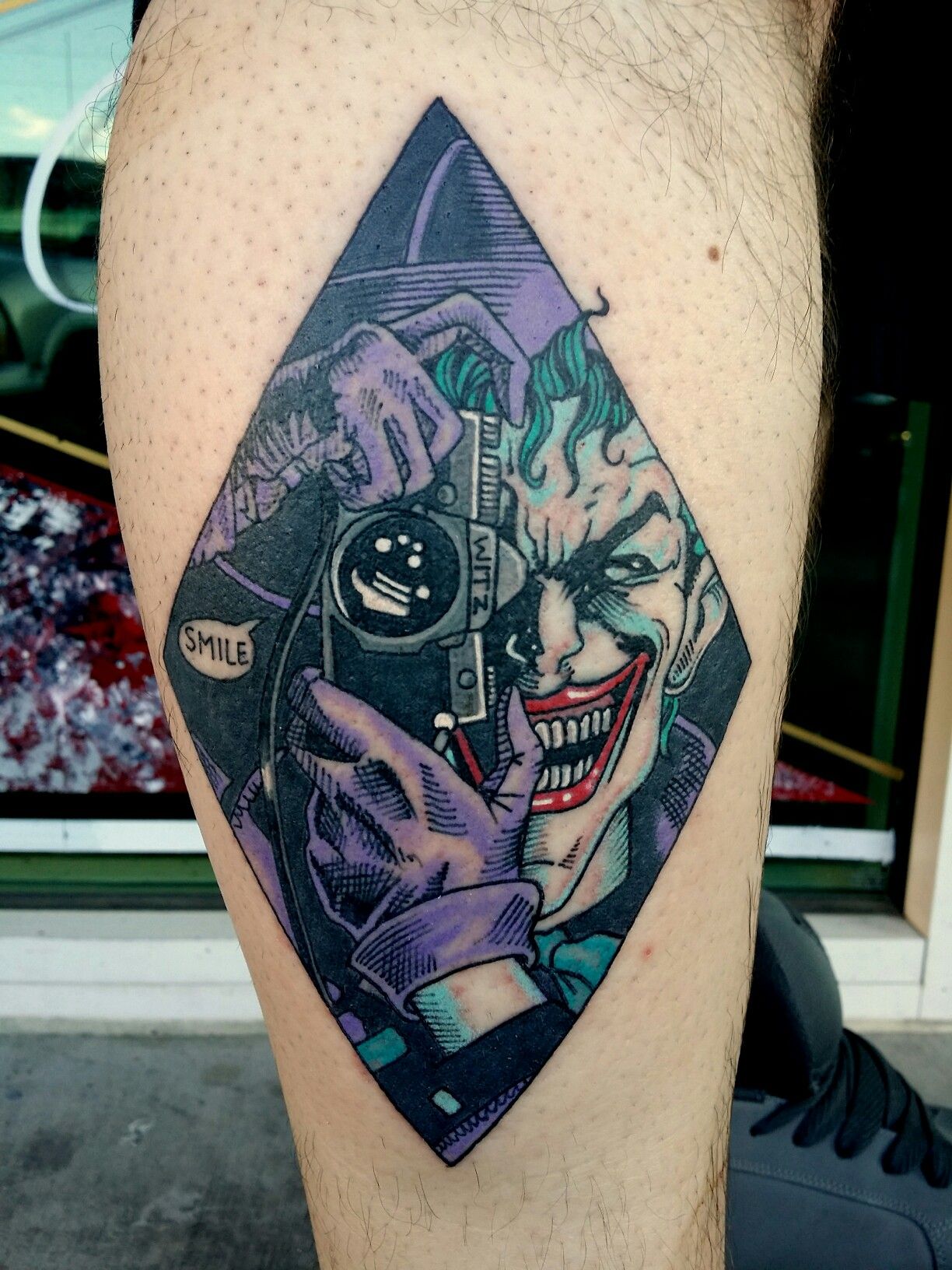 Dc Comics Comic-Style Joker Tattoo Design Tattoo on skin