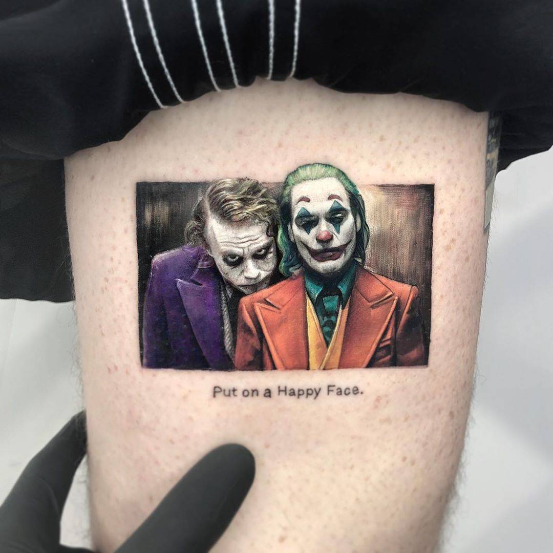 Dc Comics Life-Like Joker Quote Tattoo Tattoo on skin