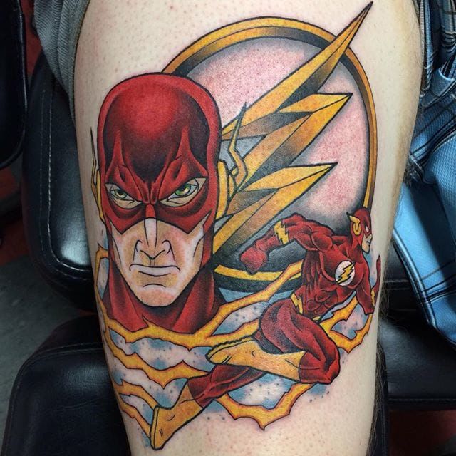 Dc Comics The Flash Classic Colored Tattoo Tattoo on skin