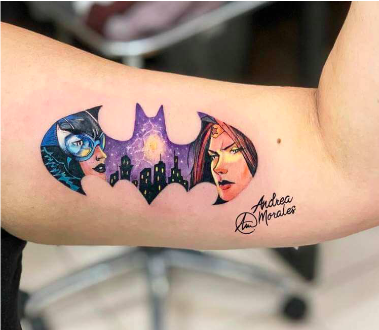 Small Bat-Shaped DC Tattoo Idea Dc Comic Tattoos Tattoo on skin