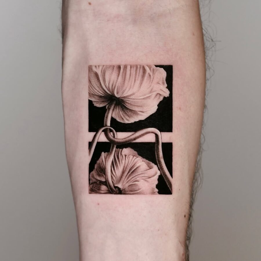 Intricate dead flower tattoo design and style Tattoo on skin