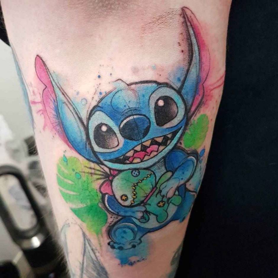 Cute Colorful Stitch Tattoo Design for Mischievous Fans Disney Tattoo Ideas disney tattoos