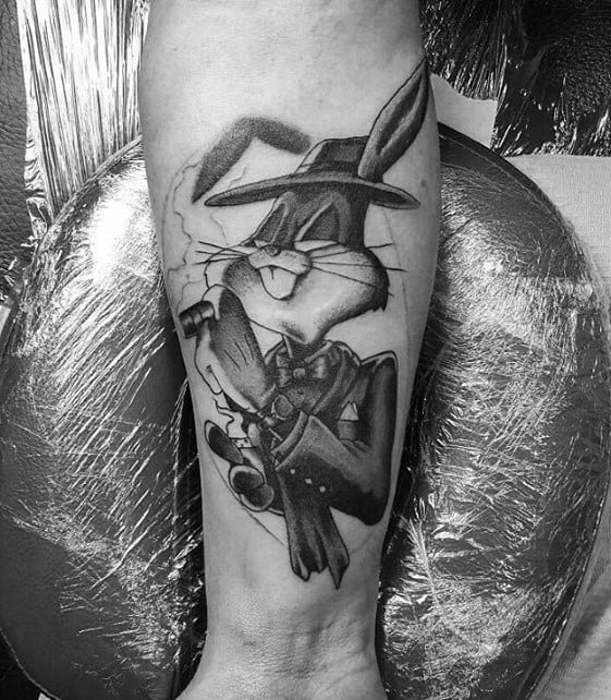 Shaded Bugs Bunny Disney Tattoo Design for the Looney Tunes Lovers disney tattoos