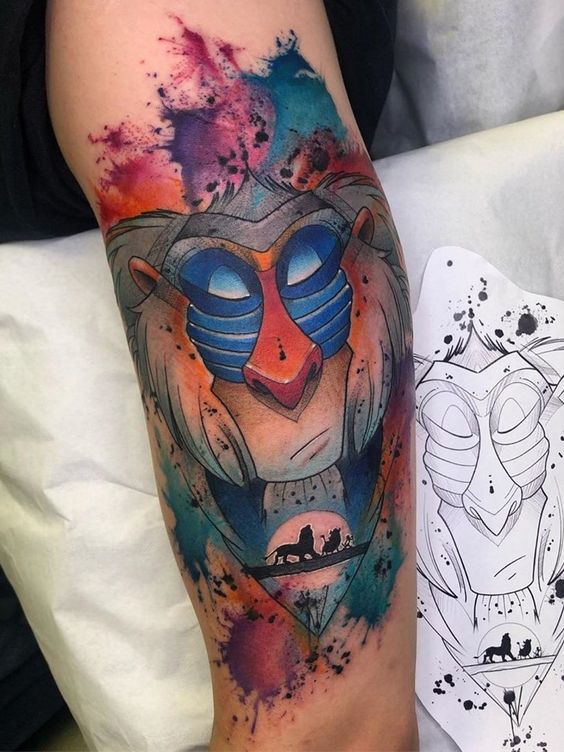 Rafiki Mood Lion King Disney Characters Tattoo Design for the Moody Tattoo Ideas Tattoo on skin