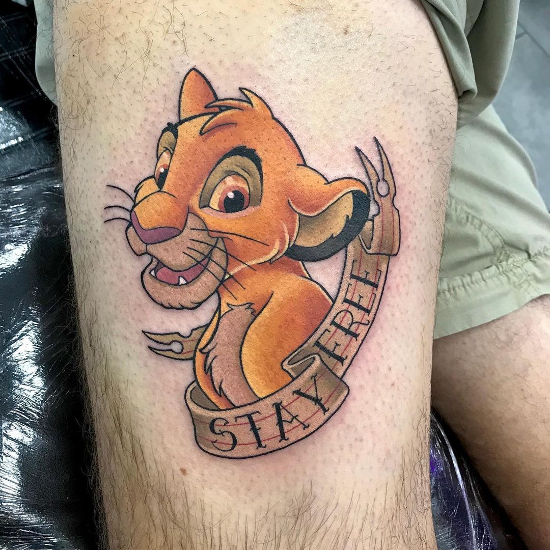 Simba's Reminder to "Stay Free" In Your Spirit Disney Tattoo Ideas Tattoo on skin