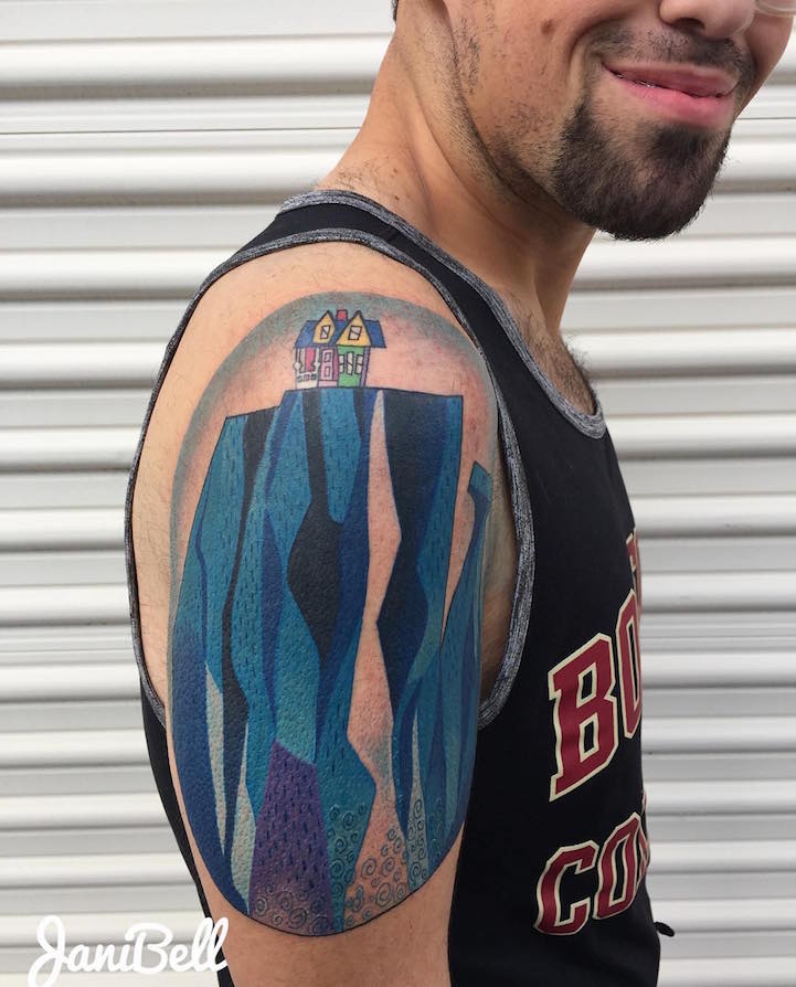 Floating "Up" House Idea for the Emotional Story Lovers Disney Tattoos Tattoo on skin
