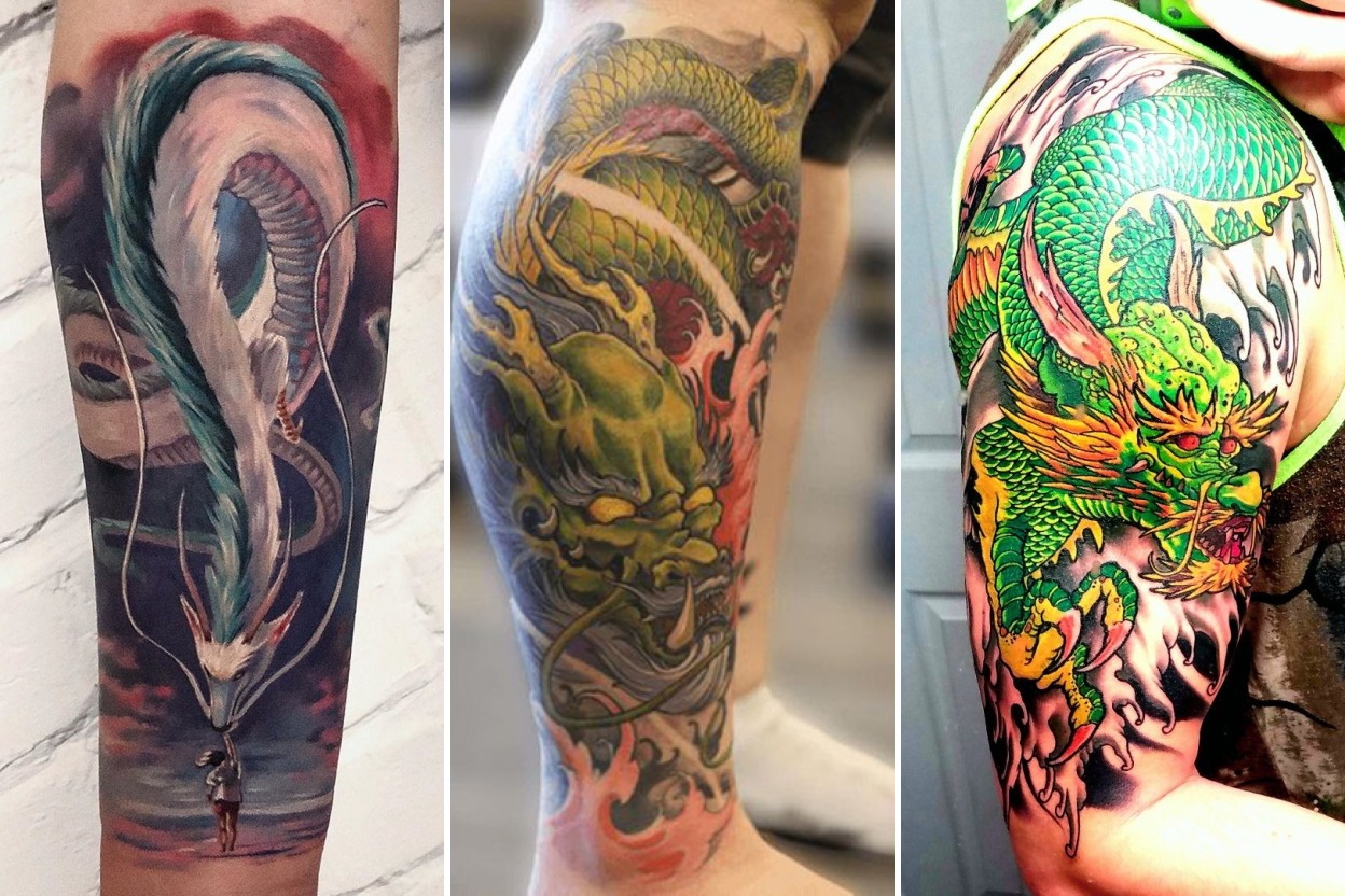30+ Mythical Dragon Tattoos Radiating Raw Power and Majesty Featured 3-Panel Lookbook Collage
