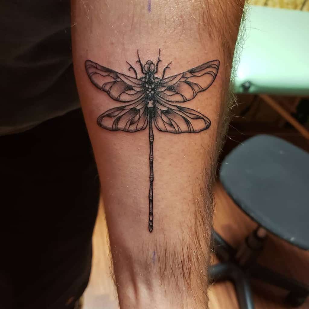 Clean and Crisp Dragonfly Tattoo Tattoo on skin