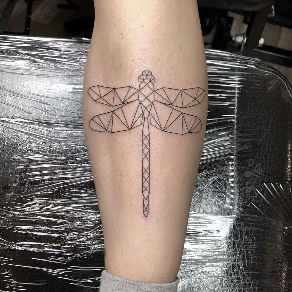 Geometrical Dragonfly Tattoo Design Tattoo on skin