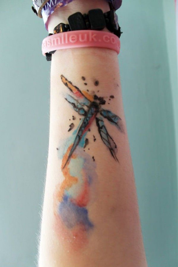 Rainbow Trailblazer Dragonfly Tattoo Design Tattoo on skin