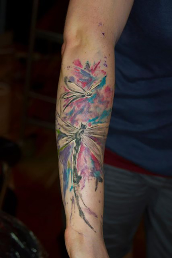 Watercolor Dragonfly Tattoo Design Tattoo on skin