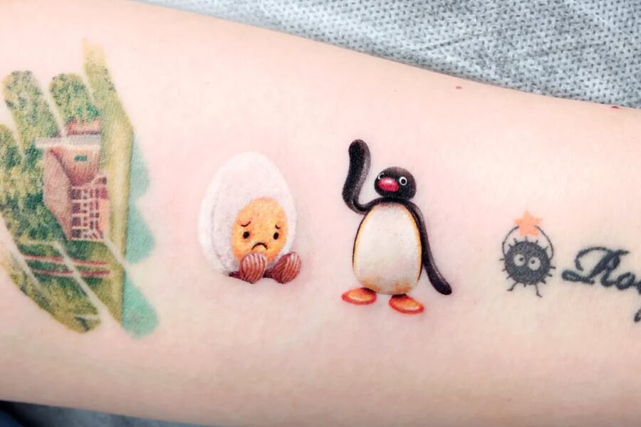 Unique egg-themed tattoo designs for playful vibes Tattoo on skin