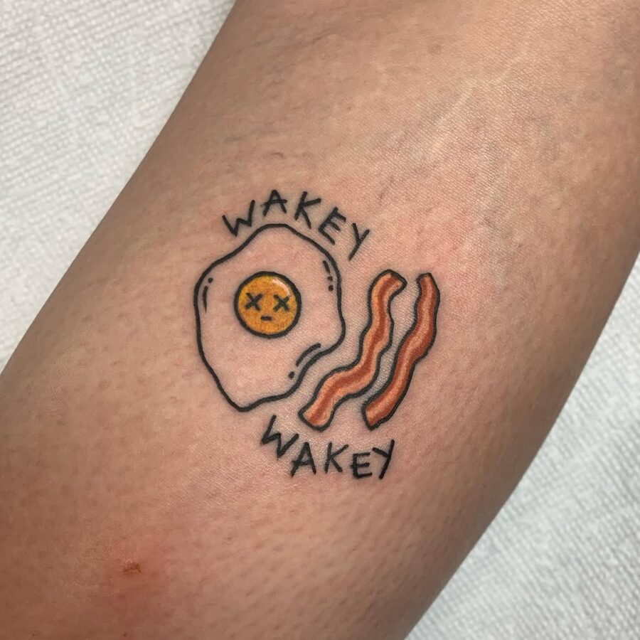 Whimsical breakfast tattoo for morning energy Tattoo on skin