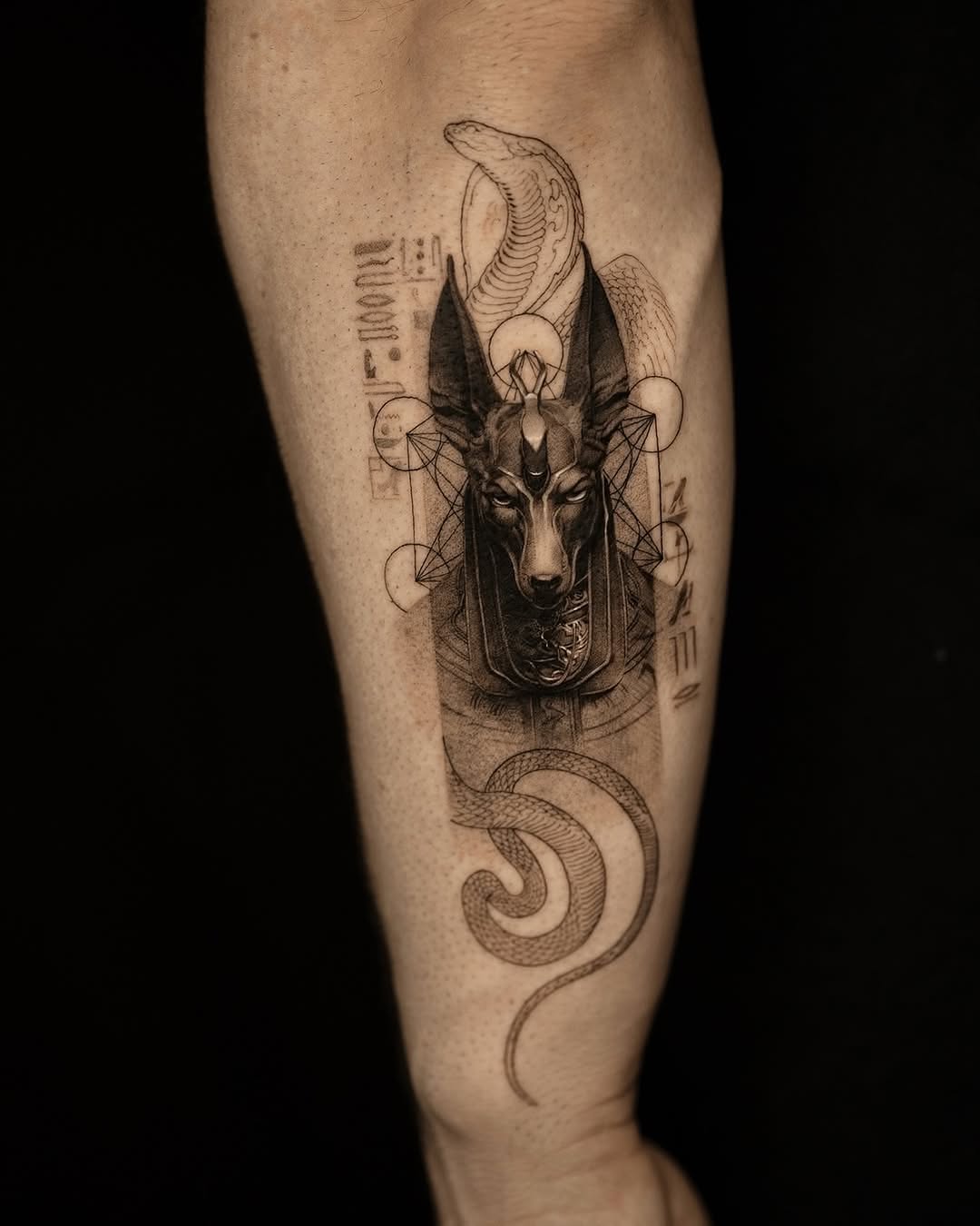 A powerful Egyptian symbol Tattoo on skin