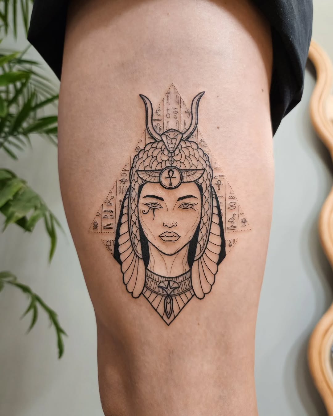 Intricate Egyptian Pharaoh Tattoo Art Design Tattoo on skin