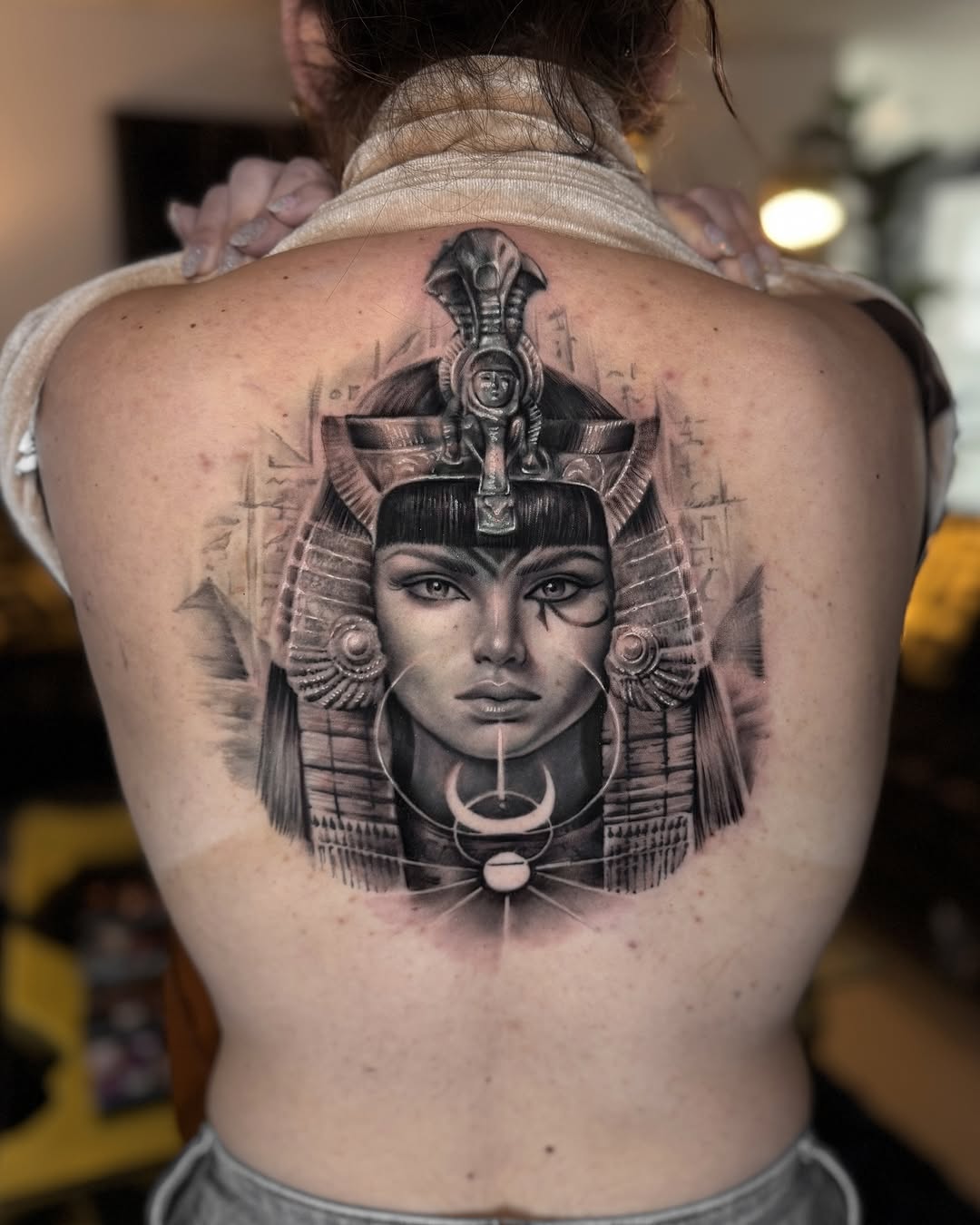 Intricate Egyptian Queen Tattoo Design Tattoo on skin