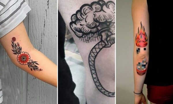 32+ Striking Elbow Tattoo Ideas Contoured to Flow With Joint Movement