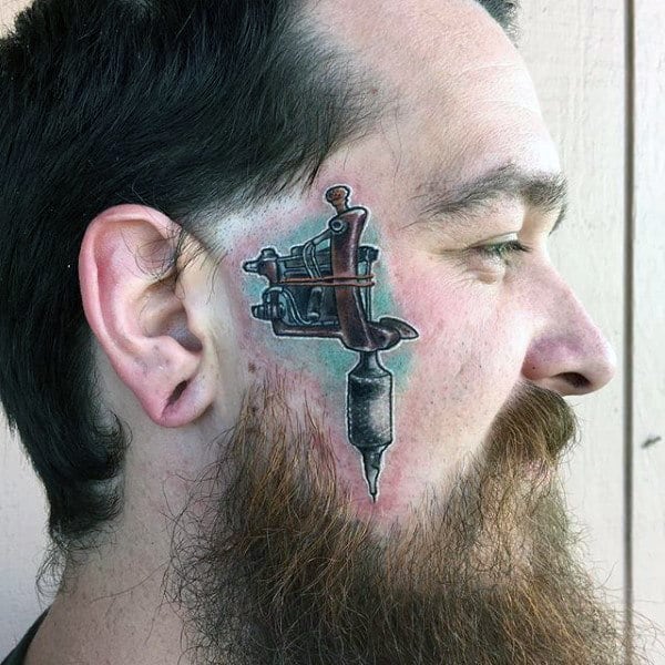 Old Tattoo Facial Ink Needle Face Tattoos Tattoo on skin