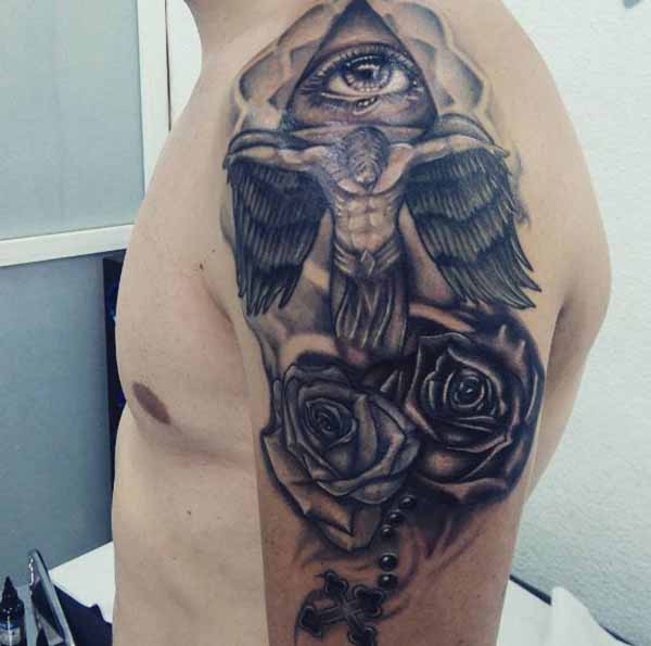 A Montage of Faith Tattoo Symbols Tattoo on skin