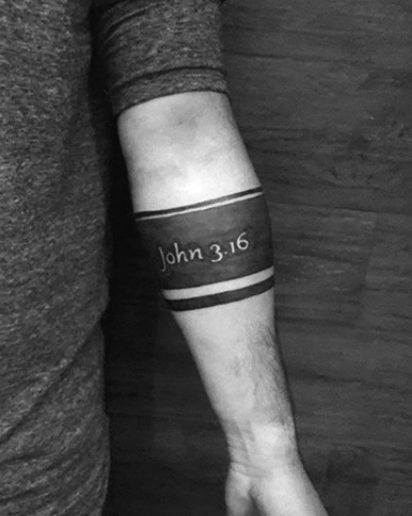 Classic John 3:16 Arm Band Faith Tattoo Tattoo on skin