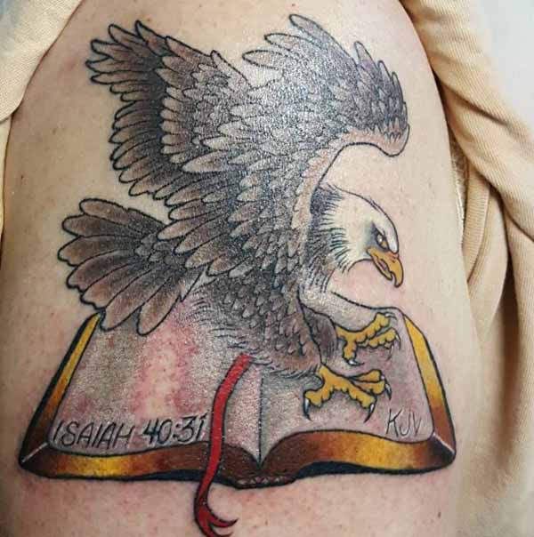 Isaiah 40:31 Eagle Strength Faith Tattoo Tattoo on skin