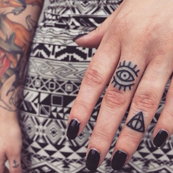 Ancient Symbols Finger Tattoo Ideas Tattoo on skin