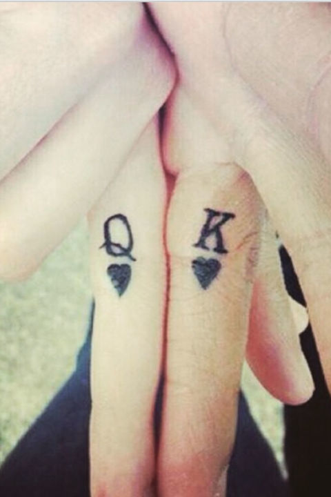 Card Symbols Finger Tattoo Tattoo on skin