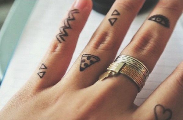 Finger Symbols Finger Tattoo Tattoo on skin