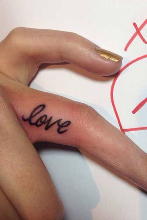 Love Finger Tattoos Tattoo on skin