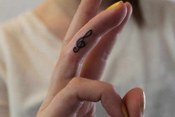 Musical Note Finger Tattoos Tattoo on skin