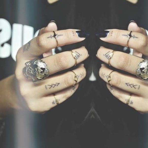 Small Shapes Finger Tattoo finger tattoos