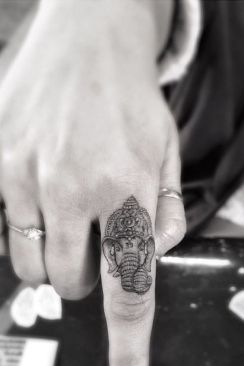 THE ELEPHANT GOD FINGER TATTOO IDEA Tattoo on skin