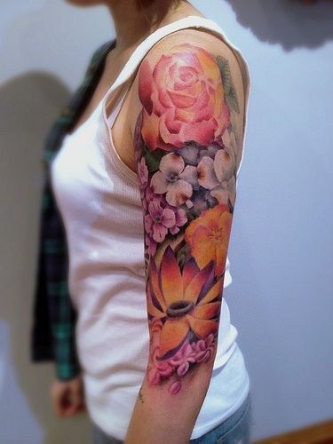 Lots Of Petals Flower Tattoos Tattoo on skin