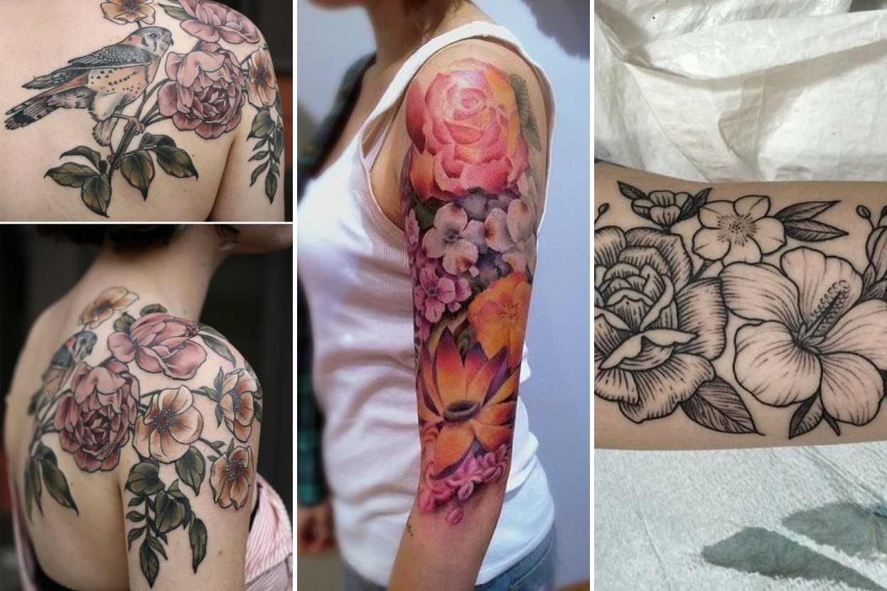 32+ Timeless Flower Tattoo Ideas Blooming With Botanical Elegance Featured 3-Panel Lookbook Collage