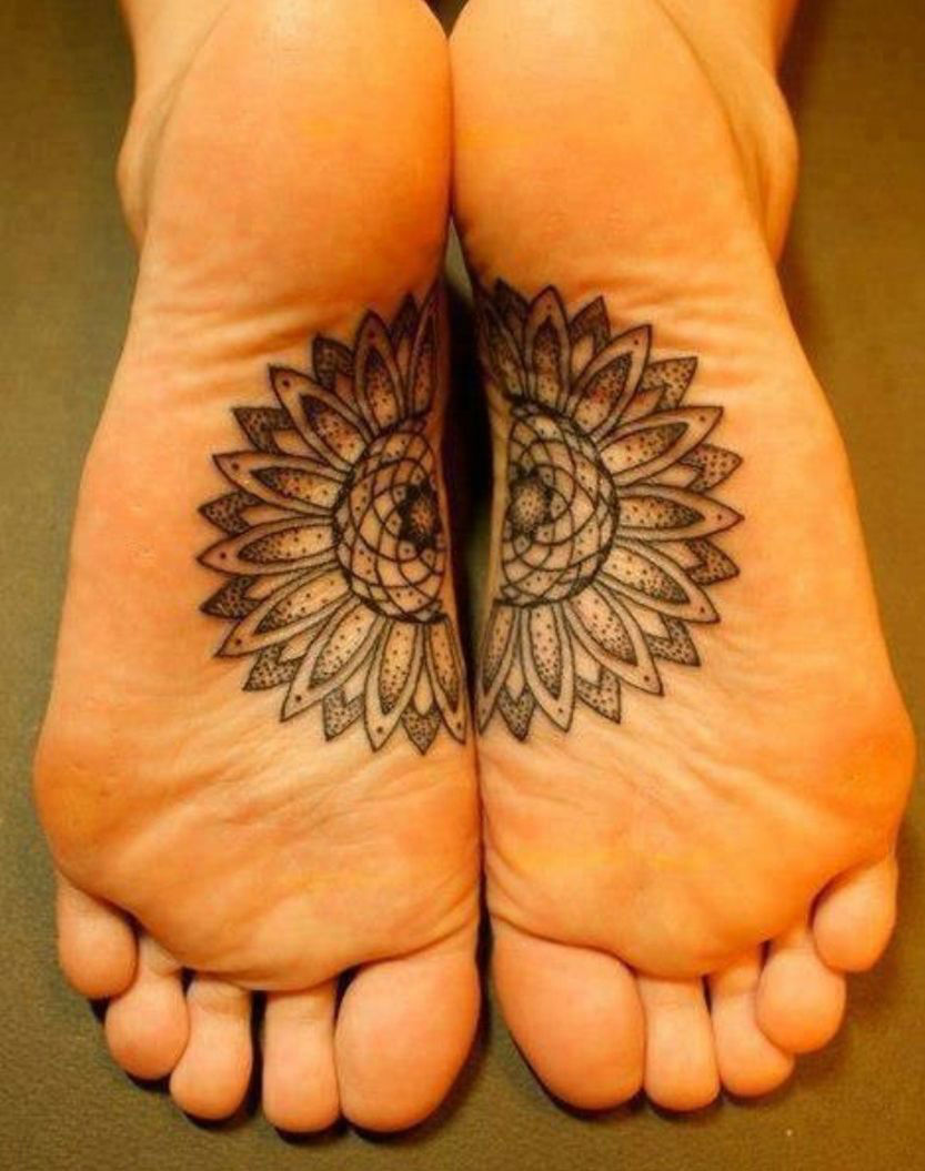 One Half for the Other Sunflower Tattoo Tattoo on skin