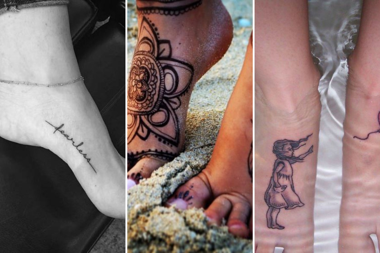 25+ Dainty Foot Tattoo Ideas Flowing Naturally With Every Stride Featured 3-Panel Lookbook Collage