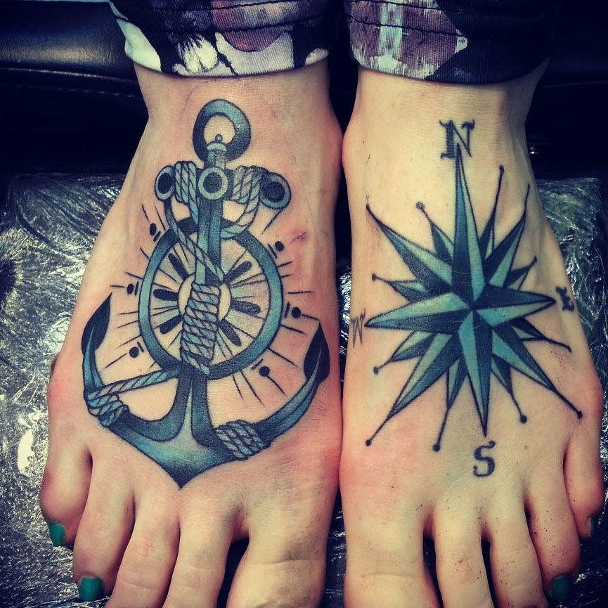 foot tattoo Tattoo on skin