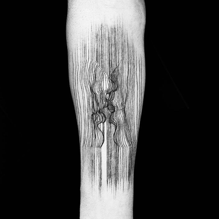 Lines That Form a Kiss Cool Forearm Tattoos Tattoo on skin