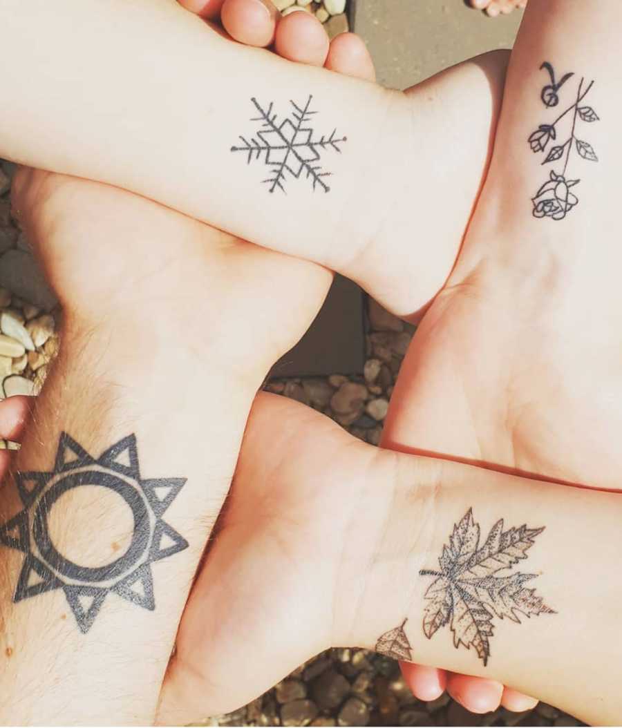 Four Seasons Wrist Tattoos in Four Styles Friend Tattoo Tattoo on skin
